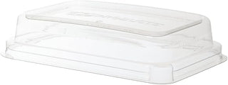Eco-Products Recycled Rectangular To Go Container Lids, Case of 400, Dome Covers, Fits 12-16oz, 100% Recycled PET From Plastic Bottles, Clear For Visibility