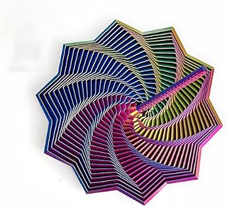 3D Printed Expanded Sensory Fidget Star with Handle - Professional Executive Desk Toy | 3D Printed Anxiety Relief Fidgets | Dynamic Spinning Focus Enhancer & Stress Reducer (Colorful 1,Large)