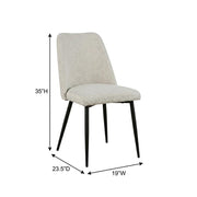Polyester-Upholstered Dining Chairs Set of by Starlight Canyon Home – Iron, Natural, Pack of 2