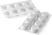 Silikomart STONE 85 Silicone Mold – 8 Cavities with Border – 2 1/2" x 2 1/2" x 1 1/8" – Non-Stick Mold for Cakes, Plated Desserts, and Mousse