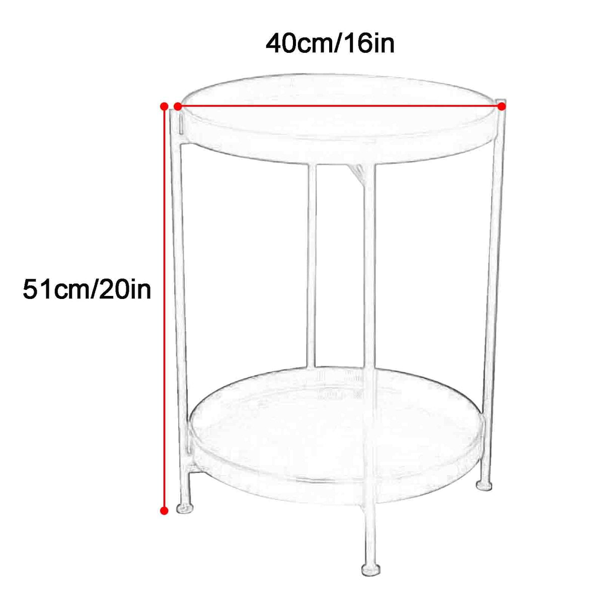 Side Table by WPWSDWMX – One Size, Metal, White, Model WPWSDWMX