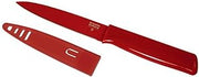 Kuhn Rikon COLORI Utility Knife with Safety Sheath, 5 inch/12.70 cm Blade, Red