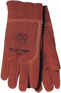 John Tillman Medium 12"" Russet Heavy Weight Split Cowhide Unlined MIG Welders Gloves with 2"" Cuff and Kevlar Thread Locking Stitch (Carded)" (1300M)