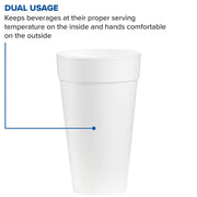 (CA/500) C-FOAM CUP 20 OZ WHI by DART – 500 Count (Pack of 1), 20.0 ounces, Foam, White, Pack of 500