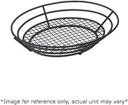 G.E.T. 4-38848 Basket with Raised Grid Base, Iron Powder Coated, 12-1/2" x 9-1/4" x 2-1/4", Oval, Case of 24