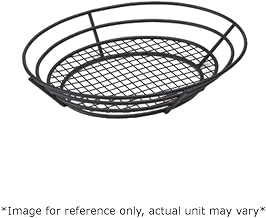 G.E.T. 4-38848 Basket with Raised Grid Base, Iron Powder Coated, 12-1/2" x 9-1/4" x 2-1/4", Oval, Case of 24