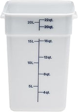Cambro 22 Qt. Poly Food Storage Containers, 6PK White 22SFSP-148