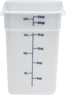 Cambro 22 Qt. Poly Food Storage Containers, 6PK White 22SFSP-148