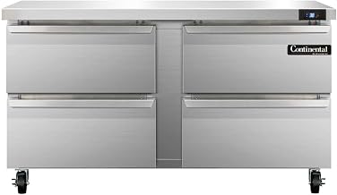 Continental Refrigerator SW60-D Two Section Work Top Refrigerator 60"W, With Four Drawers
