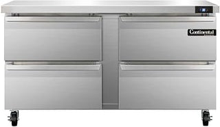 Continental Refrigerator SW60-D Two Section Work Top Refrigerator 60"W, With Four Drawers
