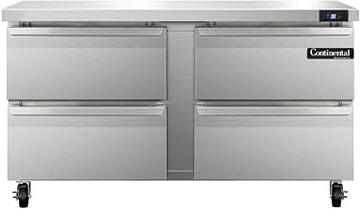Continental Refrigerator SW60-D Two Section Work Top Refrigerator 60"W, With Four Drawers
