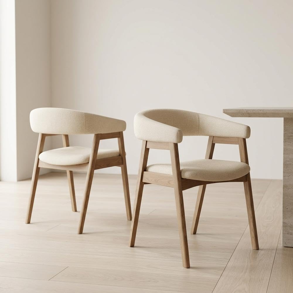Solid Rubberwood Dining Chairs Set of by Starlight Canyon Home – Rubberwood, Brown, Pack of 2