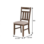 Turino Rustic Umber Side Chair in Brown by Furnifact – Rubberwood,Plywood, Brown, Pack of 2