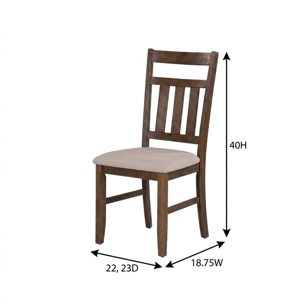 Turino Rustic Umber Side Chair in Brown by Furnifact – Rubberwood,Plywood, Brown, Pack of 2