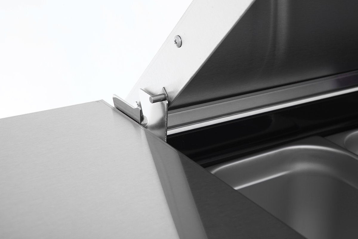 MPF8203 93" Pizza Prep Table Three Door Refrigerator 2 Year PARTS + LABOR / 5 Year Compressor WARRANTY by Atosa – 93", 26.0 cubic_feet, Model MPF8203GR