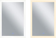 Abigail Rectangle Matte White LED 30 in. Mirror