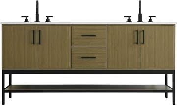 Elegant Kitchen and Bath 72" Double Bathroom Vanity in Chestnut Brown