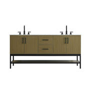 Elegant Kitchen and Bath 72" Double Bathroom Vanity in Chestnut Brown by Elegant Lighting – 72" W x 22" H x 24" D, Wood, Chestnut Brown, Model VF60772DMCB