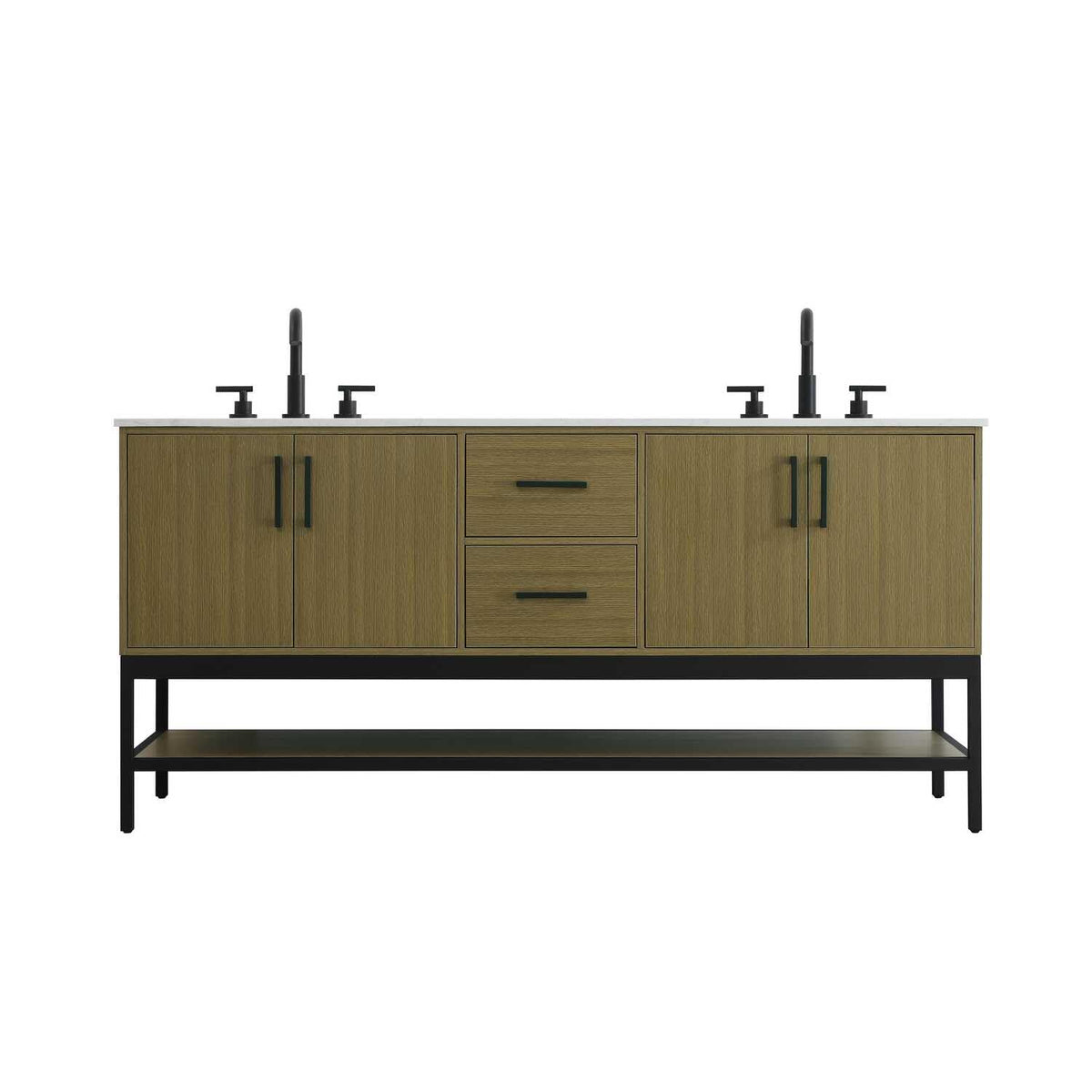 Elegant Kitchen and Bath 72" Double Bathroom Vanity in Chestnut Brown by Elegant Lighting – 72" W x 22" H x 24" D, Wood, Chestnut Brown, Model VF60772DMCB