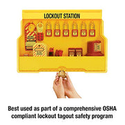 Master Lock Includes 6 Steel Padlocks / Yellow / 1 Keyed Padlocks