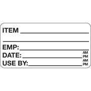 Dissolvable Food Rotation Labels - 2L x 1H by HUBERT – 2 x 1 inch, Paper, White, Pack of 500, Model 65154