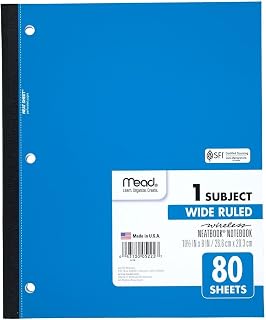 Mead Single Subject Wireless Notebook, Wide Ruled (05222) - Pack of 1