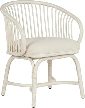 Starlight Canyon Home White Rattan Dining Chair, Distressed Finish, Elegant Getaway Style, Comfortable, Durable, for Dining Room