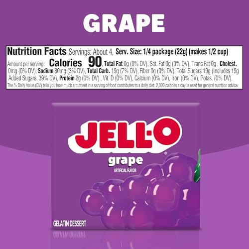 Jell-O Grape / 3 Ounce (Pack of 5) / 1 Gelatin