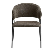 Upholstered Heathered Chenille Dining Chairs Set of 2, Upholstered Kitchen or Dining Room Chairs, Java Black by Furnifact – Polyester, Java Black, Pack of 2