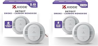 Kidde Hardwired & Battery Powered Smoke & Carbon Monoxide Detectors Bundle with 10-Year Battery, LED Indicators