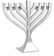 Zion Judaica Harmony Menorah, Aluminum Hanukkiah, Silver