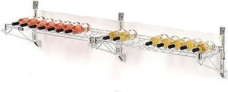 Nexel Wine Bottle Rack, Double Wide 2 Shelf Wall Mount 36 Bottle 72" W x 14" D x 14" H