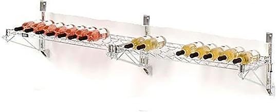 Nexel Wine Bottle Rack, Double Wide 2 Shelf Wall Mount 36 Bottle 72" W x 14" D x 14" H