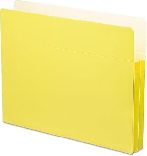 SMEAD File Pocket, Straight-Cut Tab, 1-3/4" Expansion, Letter Size, Yellow, 50 per Box (73223)