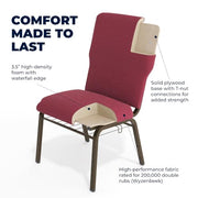 Flash Furniture Burgundy Pattern Fabric/Gold Vein Frame / Set of 1 / Classic Stacking Chairs