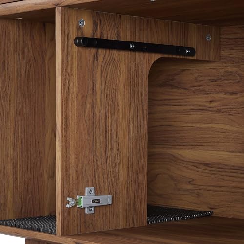 Modway Walnut / 31.5 inches x 18 inches x 31 inches / Mid-Century Modern Litter Box Enclosures