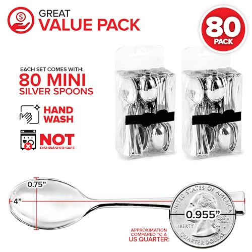 Stock Your Home Mini Spoon / Silver / 1 Dessert Spoons