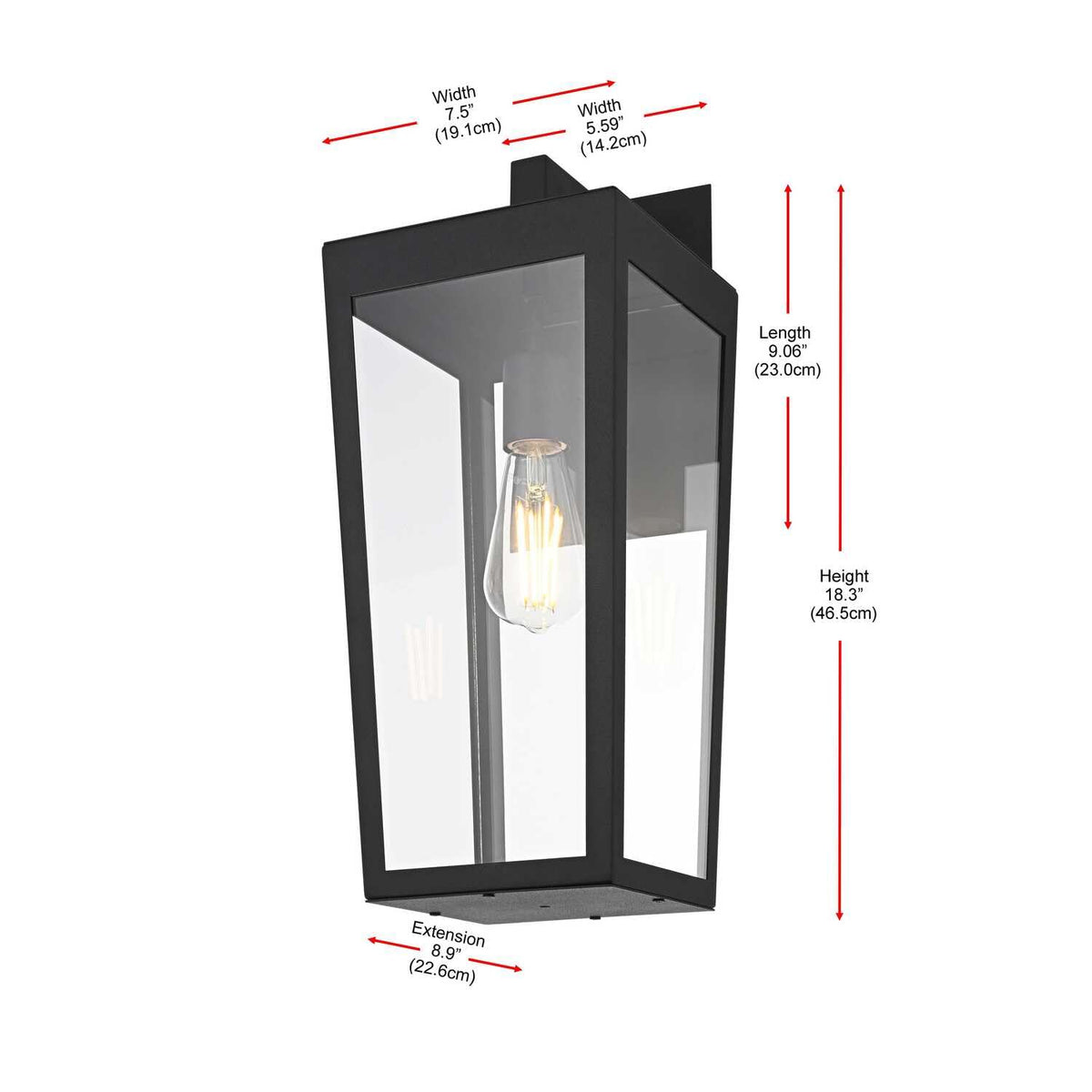 William One Light Outdoor Wall Sconce Black by Lighting Design – Iron, Black