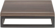 HUBERT Black Display Riser with Acacia Top - 3 1/5" H