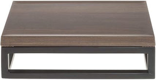 HUBERT Black Display Riser with Acacia Top - 3 1/5" H