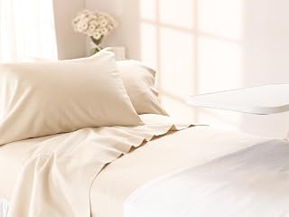 Medline MDTFS9B15BRS Feel Like Home T310 Reverse Sateen Flat Sheet, Beige, 66" Width, 115" Length, Pack of 12