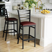 Flash Furniture Burgundy Vinyl Seat/Black Metal Frame / Set of 1 / Traditional Barstools