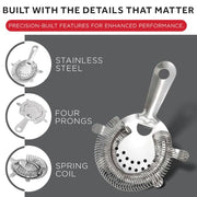 Winco 1 / Stainless Steel / Round, Wire Mesh, Reinforced Rim Bar Strainers