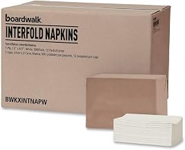Boardwalk XINTNAPW 13 in. x 8.5 in. 1-Ply Interfold Dispenser Napkins - White (12/Carton)