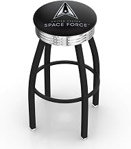 Holland Bar Stool L8B3C30SpaFor L8B3C U.S. Space Force 30 in. Swivel Bar Stool with a Black Wrinkle & Chrome Finish