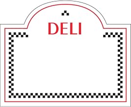 HUBERT Deli Tag Write on Style with Dome Top White Heat Resistant Merchandising Tag - 3 5/16 L x 2 3/4 H, 12/Bag