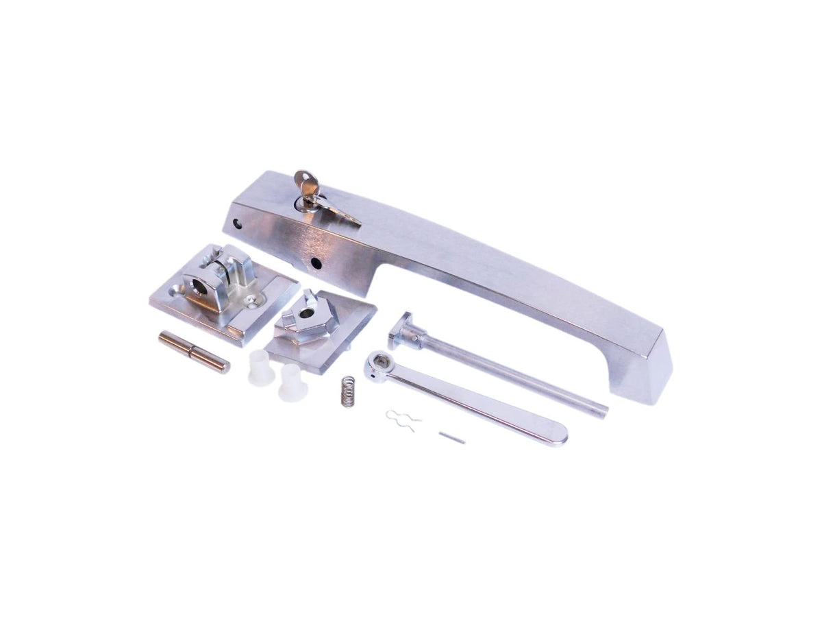1236C Handle Complete w/Key Brushed Chrome w/Inside Lever Release (for use on Flush Doors Only) by Kason – Zinc, Chrome, Model 1236C-BL