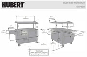 Commercial Stainless Steel Double Sided Mobile Breakfast Cart for Schools by HUBERT – Double Sided, Stainless Steel, Silver, Model BRC-3056SS