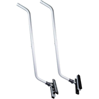 Dual Head Squeegee Wand W/Scrub Brush by EDIC – 10"L x 13"W x 60"H, Stainless Steel, Silver, Model 334ACH-2