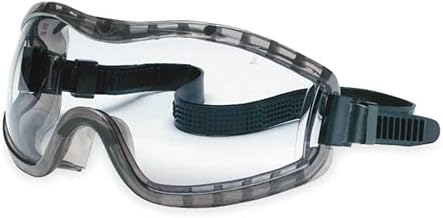 MCR Safety 2310AF Stryker Adjustable Polyvinyl Chloride Strap Stylish Goggle with Smoke Frame and Clear Anti-Fog Lens, 1 Pair